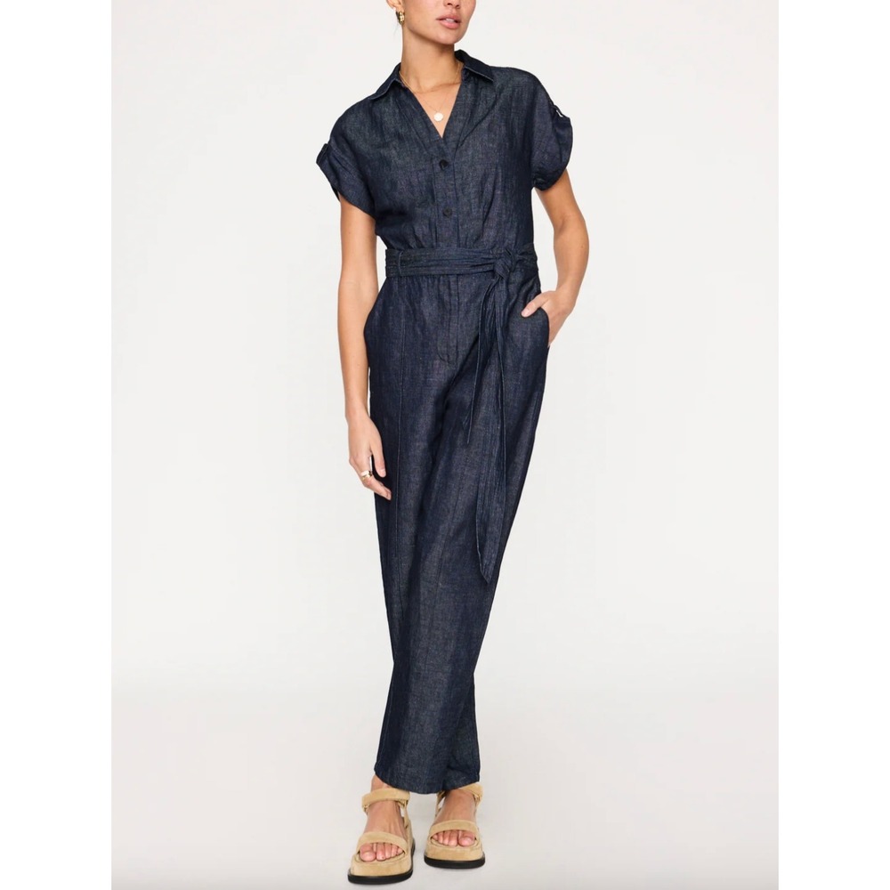 BROCHU WALKER Banks Denim‎ Short Sleeve Coverall Jumpsuit